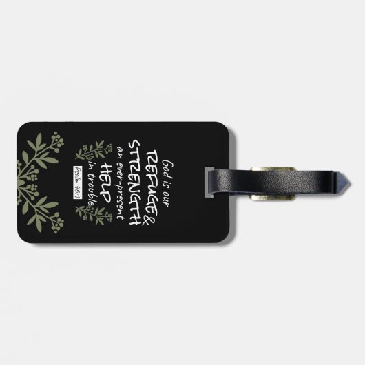 'God is onze toevlucht en kracht' Psalm 46:1 Bagagelabel (Achterkant horizontaal)