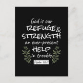'God is onze toevlucht en kracht' Psalm 46:1 Briefkaart (Voorkant)