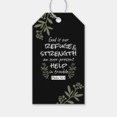 'God is onze toevlucht en kracht' Psalm 46:1 Cadeaulabel (Voorkant)