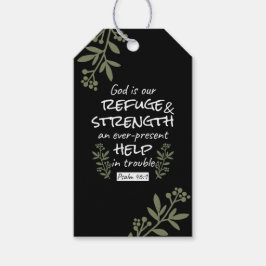 'God is onze toevlucht en kracht' Psalm 46:1 Cadeaulabel