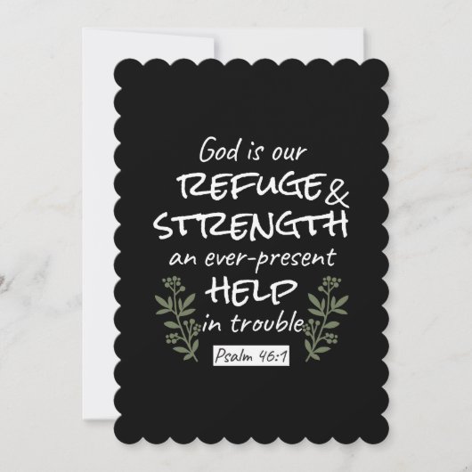 'God is onze toevlucht en kracht' Psalm 46:1 Feestdagenkaart (Voorkant)