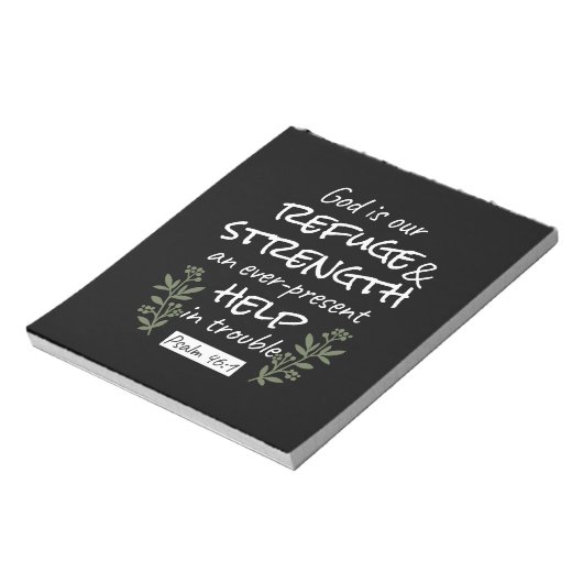 'God is onze toevlucht en kracht' Psalm 46:1 Notitieblok (Linkerzijde)