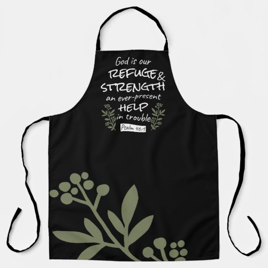 'God is onze toevlucht en kracht' Psalm 46:1 Schort (Voorkant)
