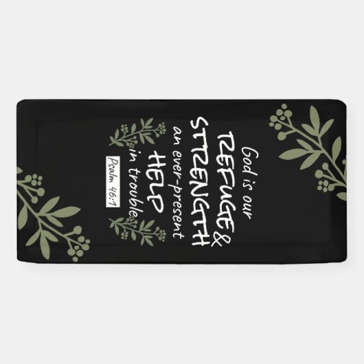 'God is onze toevlucht en kracht' Psalm 46:1 Spandoek (Horizontaal)