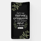 'God is onze toevlucht en kracht' Psalm 46:1 Spandoek (Verticaal)