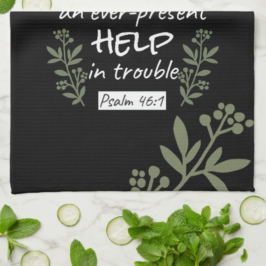 'God is onze toevlucht en kracht' Psalm 46:1 Theedoek (Gevouwen)