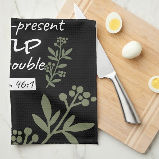 'God is onze toevlucht en kracht' Psalm 46:1 Theedoek (Quarter Fold)