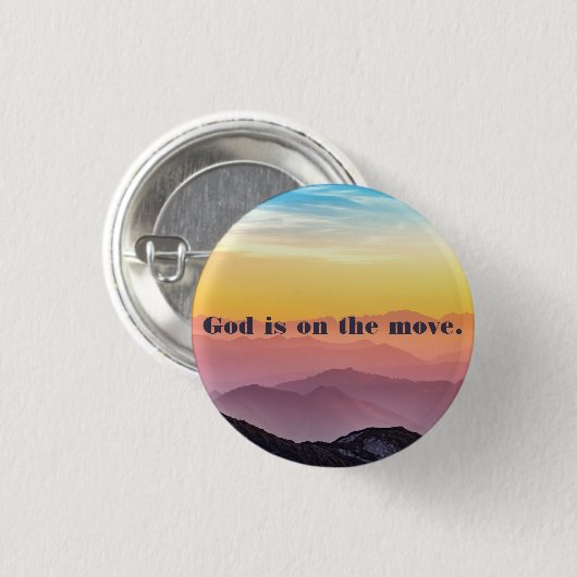 God is op de Button van de Beweging (Klein) (Voorkant /achterkant)