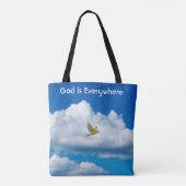 God is Overal Canvas tas (Achterkant)
