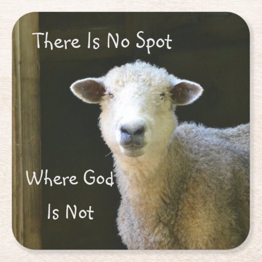 God is overal schaap kartonnen onderzetters (Voorkant)