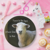 God is overal schaap papieren bordje (Feest)