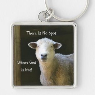 God is overal schaap sleutelhanger