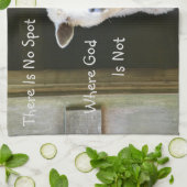 God is overal schaap theedoek (Gevouwen)