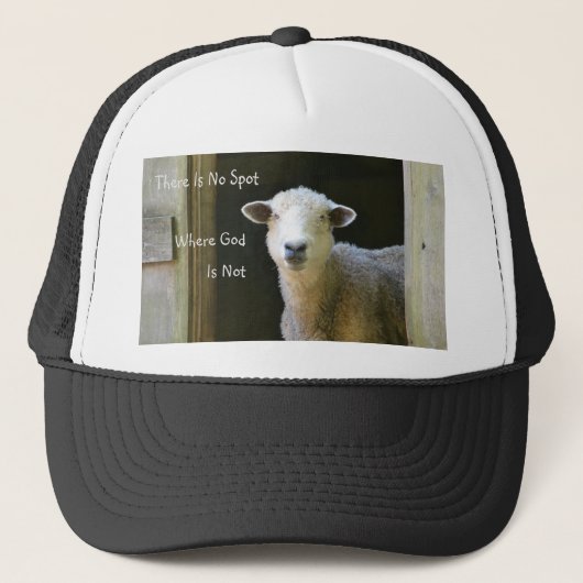 God is overal schaap trucker pet (Voorkant)