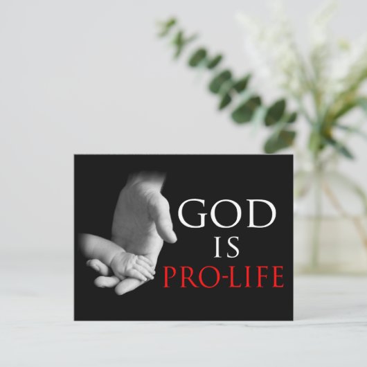 God is pro-leven briefkaart (Staand voorkant)