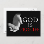 God is pro-leven briefkaart (Voorkant / Achterkant)