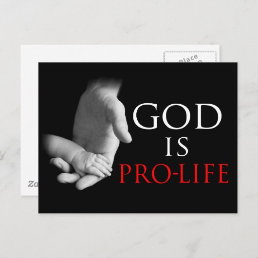 God is pro-leven briefkaart (Voorkant / Achterkant)