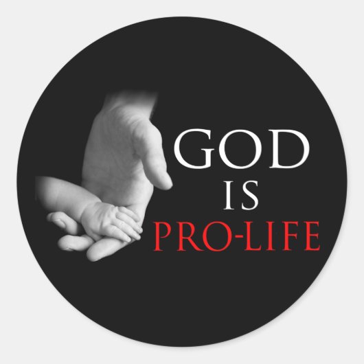 God is pro-leven ronde sticker (Voorkant)
