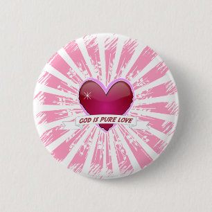God is pure liefde ronde button 5,7 cm
