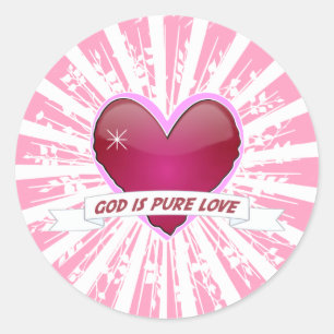 God is pure liefde ronde sticker
