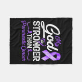God is sterker dan alvleesklierkanker fleece deken (Voorkant (Horizontaal))