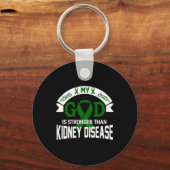 God is sterker dan bewustzijnskosten voor nierziek sleutelhanger (Voorkant)