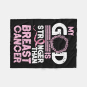 God is Sterker Dan Borstkanker Bewustzijn Fleece Deken (Voorkant (Horizontaal))