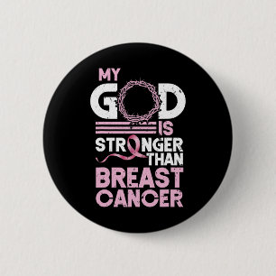 God is sterker dan borstkankerbewustzijn Chris Ronde Button 5,7 Cm
