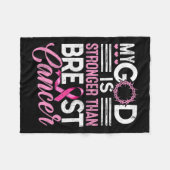 God is sterker dan een roze borstkankerlint fleece deken (Voorkant (Horizontaal))