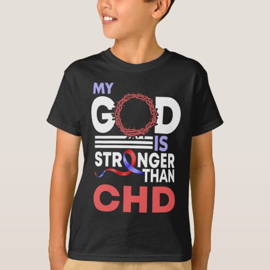God is sterker dan het Lint van het bewustzijn van T-shirt (Voorkant)