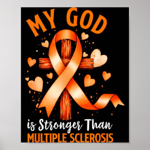 God is sterker dan multipele sclerose kruis poster