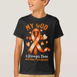 God is sterker dan multipele sclerose kruis t-shirt