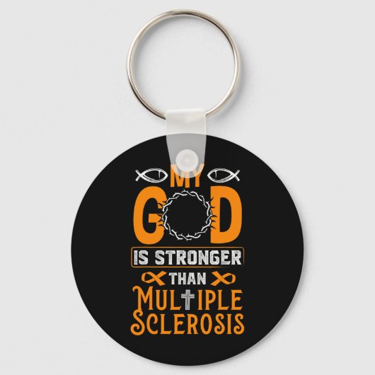 God is sterker dan multiple sclerose sleutelhanger (Voorkant)