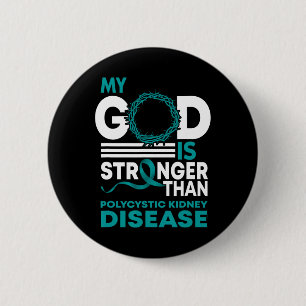God is sterker dan polycysteuze nierziekte weg ronde button 5,7 cm