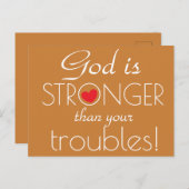 God is STRONGER dan uw problemen Inspirerend Briefkaart (Voorkant / Achterkant)