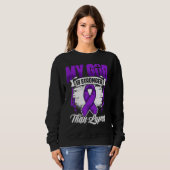 God Is Stronger Than Lupus Purple Ribbon Lupus Awa Trui (Voorkant volledig)