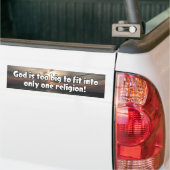 God is te groot bumpersticker (Op Truck)