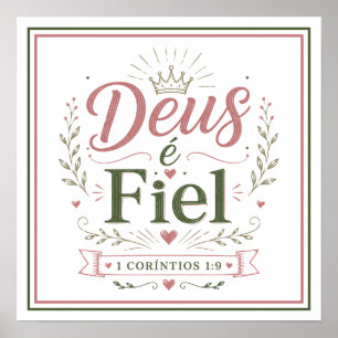 God is Trouw Bijbelcitaat Christelijke Zin Poster