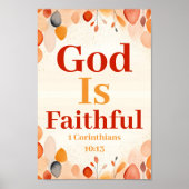 God is trouw Boho Christelijke muurkunst print (Voorkant)