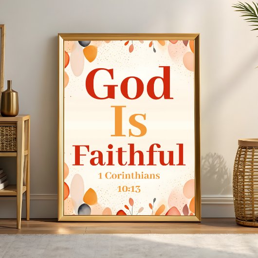 God is trouw Boho Christelijke muurkunst print