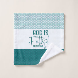 God is trouw de hele tijd Aqua Wash Cloth Washandje