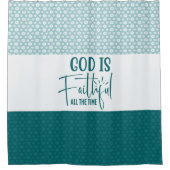God is trouw de hele tijd douchegordijn (Voorkant)