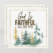 God is trouw de hele tijd het Vlat Wenskaart (Voorkant / Achterkant)