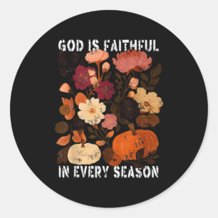 God Is Trouw In Elk Seizoen Pompoen Jezus Dan Ronde Sticker