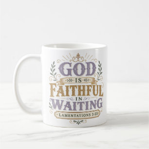God is trouw in het wachten Christelijke quote Koffiemok