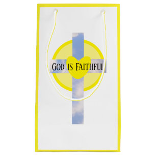 God is trouwe kruishelling Bijbel Verse Geel Klein Cadeauzakje