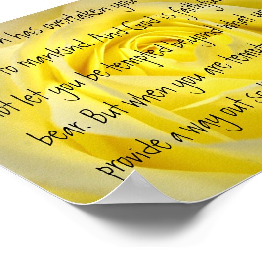 God is trouwe tweekleurig 1 Corinthians 10:13 Poster (Hoek)
