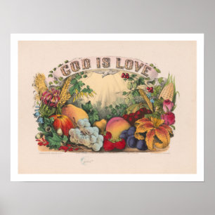 GOD IS VERLIEZEN DOOR Currier & Ives Poster