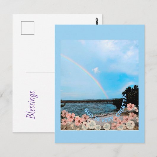 God is very creative briefkaart (Voorkant / Achterkant)