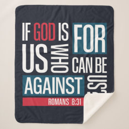 God is voor ons sherpa deken